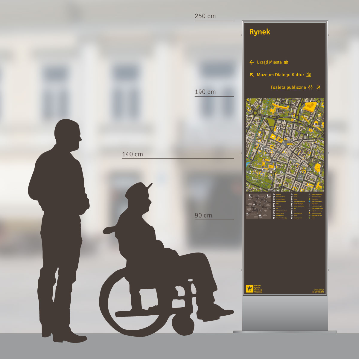 Kielce's Visual Information System - Wayfinding Information Carrier Design