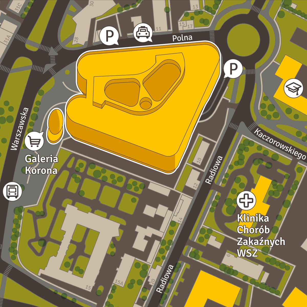 Kielce's Visual Information System - Wayfinding Map Design